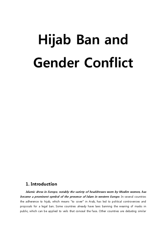 Hijab Ban and Gender Conflict-1페이지