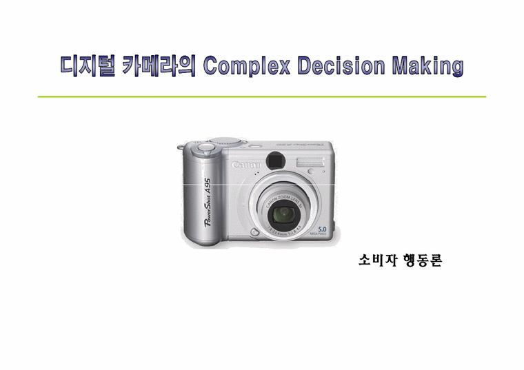 소비자행동  디지털 카메라의 Complex Decision Making-1페이지