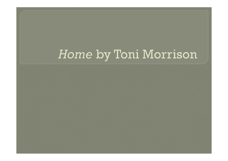 토니 모리슨의 `집` 작품연구(영문)-1페이지