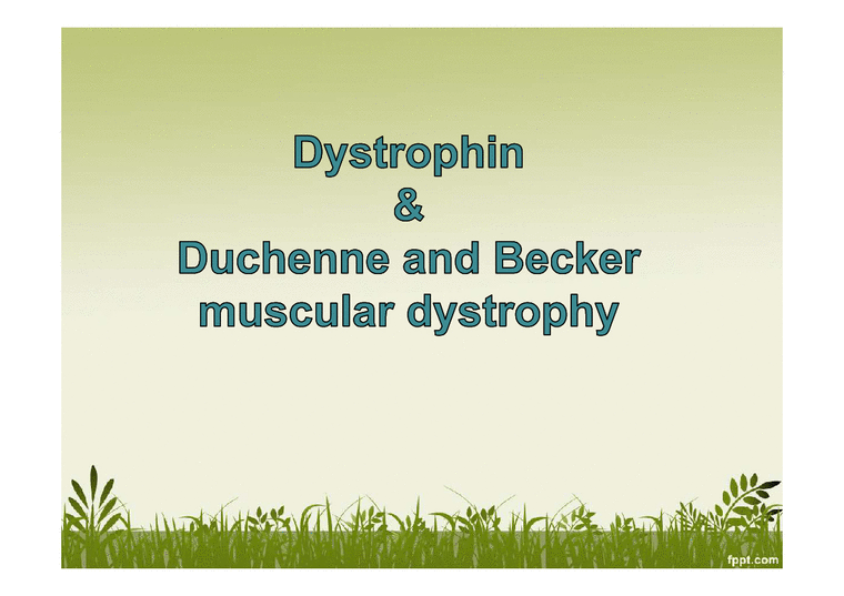 Duchenne and Becker muscular dystrophy 의약학