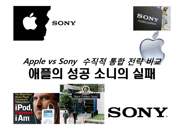 Apple vs Sony 수직적 통합 전략비교 애플의 성공 소니의 실패-1페이지