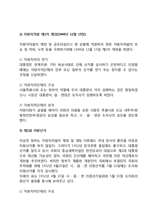 우리나라(한국) 지방자치의 발전과정(역사)-4페이지