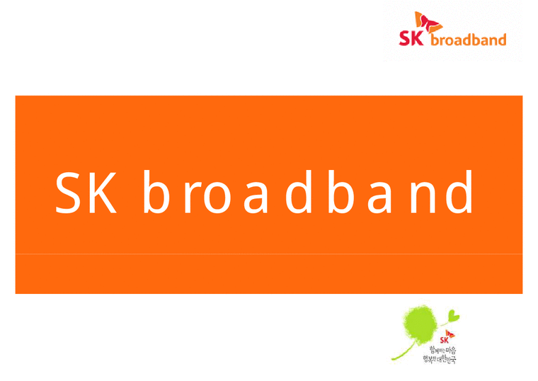 SK broadband 레포트-1페이지