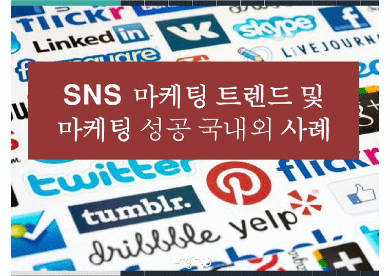 SNS 마케팅 트렌드 및마케팅 성공 국내외 사례(최종)-1페이지