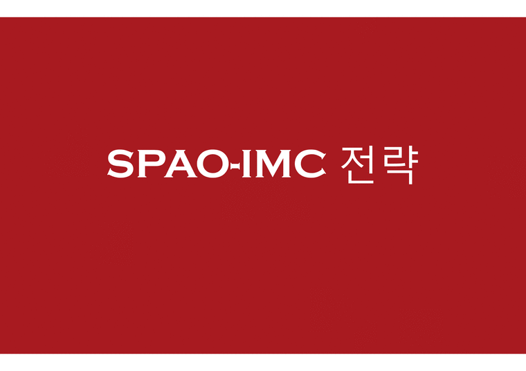 SPAO-IMC 전략 레포트-1페이지
