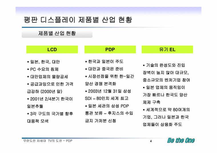 전략경영  디스플레이 산업분석 - 차세대 TV에서의 PDP와 LCD-4페이지