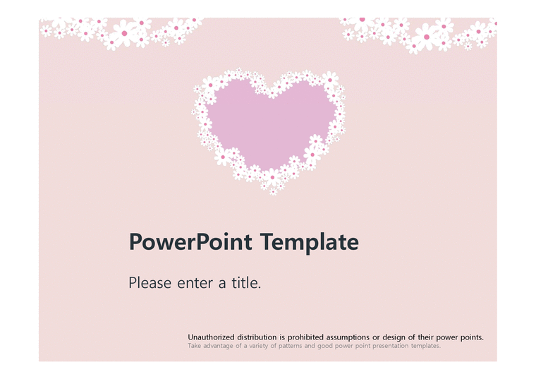 꽃 하트 사랑 따뜻한 예쁜 심플한 보라색하트 배경파워포인트 PowerPoint PPT 프레젠테이션-1페이지