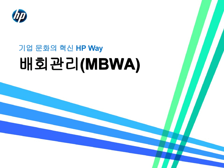 기업 문화의 혁신 HP Way - 경제경영