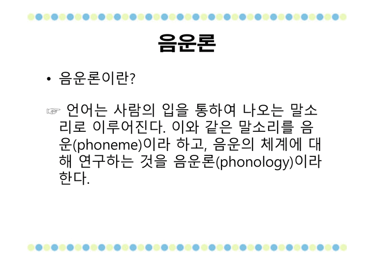국어학개론 음운론 음운단위 변이음 음운체계 분절음 음절 초분절음 변별자 - 인문/교육