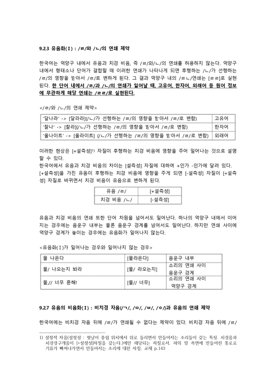 한국어 음운 교육론 비음화와 유음화 - 인문/교육