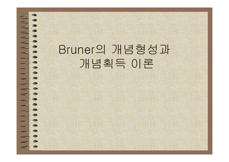 브루너 Bruner의 개념 형성과 개념 획득 이론-1페이지